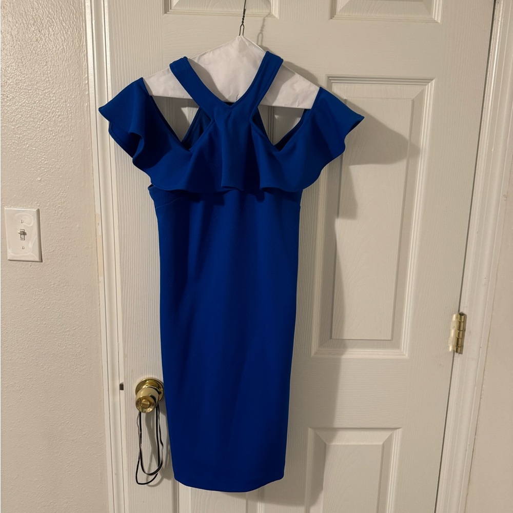 Trina Turk Drop Sleeve Blue Dress-Cocktail
